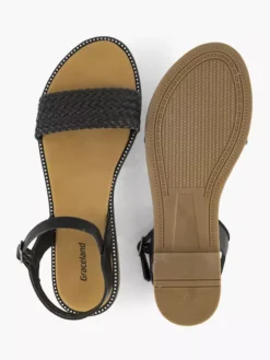 Zwarte Sandaal Gevlochten -Beroemde Schoenen Winkel 2178752 H5