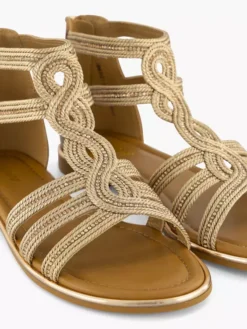 Bruine Sandaal Steentjes -Beroemde Schoenen Winkel 2178939 H3