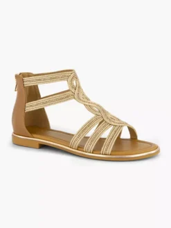 Bruine Sandaal Steentjes -Beroemde Schoenen Winkel 2178939 H6