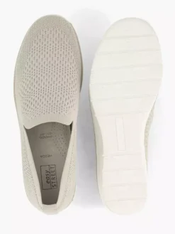 Easy Street Beige Instapper Knitted -Beroemde Schoenen Winkel 2179486 H3