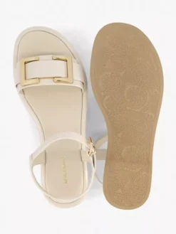 Beige Sandaal Siergesp -Beroemde Schoenen Winkel 2179509 H3