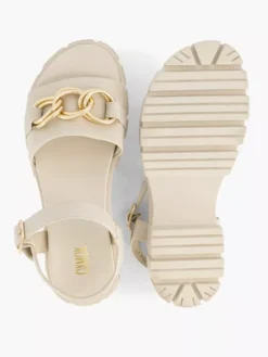 Beige Chunky Sandaal Sierketting -Beroemde Schoenen Winkel 2179775 H3