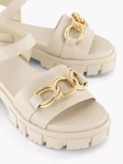 Beige Chunky Sandaal Sierketting -Beroemde Schoenen Winkel 2179775 H5