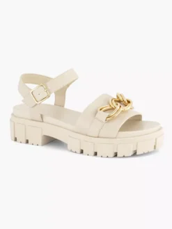 Beige Chunky Sandaal Sierketting -Beroemde Schoenen Winkel 2179775 H6