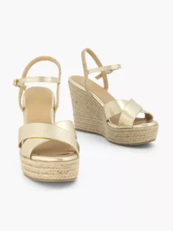 Gouden Espadrille Sleehak -Beroemde Schoenen Winkel 2180253 H5