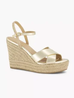 Gouden Espadrille Sleehak -Beroemde Schoenen Winkel 2180253 H6