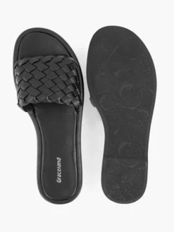Zwarte Slipper Gevlochten -Beroemde Schoenen Winkel 2180328 H3