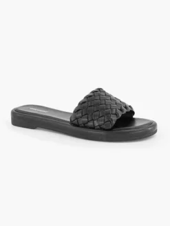 Zwarte Slipper Gevlochten -Beroemde Schoenen Winkel 2180328 H6