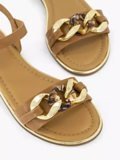 Bruine Sandaal Sierketting -Beroemde Schoenen Winkel 2180377 H5