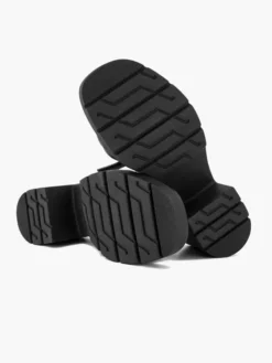 Zwarte Leren Chunky Sandalette -Beroemde Schoenen Winkel 2180757 H3