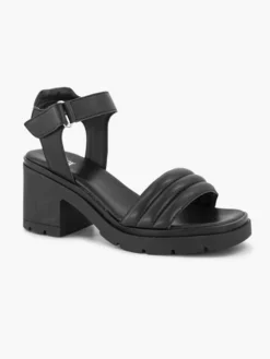 Zwarte Leren Chunky Sandalette -Beroemde Schoenen Winkel 2180757 H6