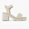 Beige Leren Chunky Sandalette