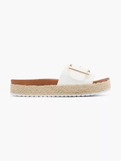 Witte Platform Slipper Siergesp