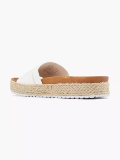 Witte Platform Slipper Siergesp -Beroemde Schoenen Winkel 2180815 H3