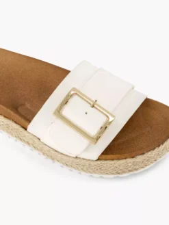 Witte Platform Slipper Siergesp -Beroemde Schoenen Winkel 2180815 H5