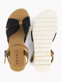 ESPRIT Zwarte Platform Sandaal Touw -Beroemde Schoenen Winkel 2180845 H3