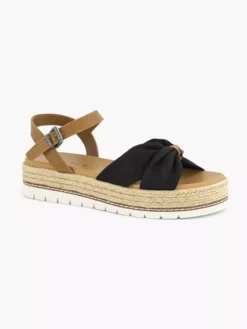 ESPRIT Zwarte Platform Sandaal Touw -Beroemde Schoenen Winkel 2180845 H6