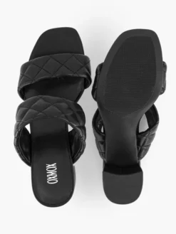 Zwarte Muiltjes Doorgestikt -Beroemde Schoenen Winkel 2180901 H3