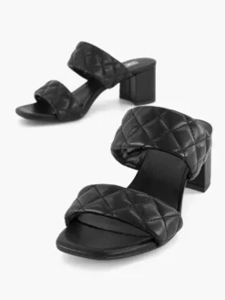 Zwarte Muiltjes Doorgestikt -Beroemde Schoenen Winkel 2180901 H5