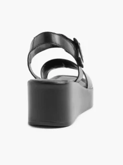 Zwarte Platform Leren Sandaal -Beroemde Schoenen Winkel 2184073 H4