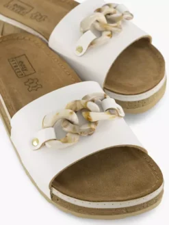 Easy Street Witte Slipper Siergesp -Beroemde Schoenen Winkel 2184321 H5
