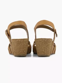 Easy Street Bruine Leren Sandalette -Beroemde Schoenen Winkel 2184600 H4