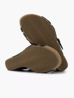 Easy Street Zwarte Leren Sandalen Sleehak -Beroemde Schoenen Winkel 2184604 H3