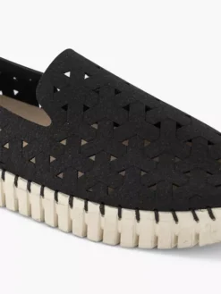 Zwarte Instapper Gevlochten -Beroemde Schoenen Winkel 2189623 H5