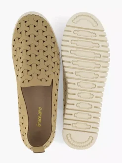 Zandkleurige Instapper Gevlochten -Beroemde Schoenen Winkel 2189628 H3