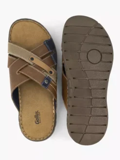 Bruine Leren Slipper -Beroemde Schoenen Winkel 2191366 H3