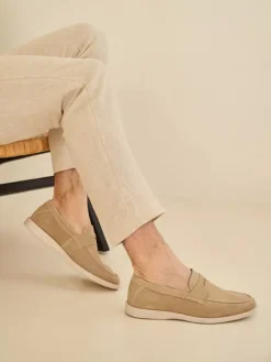 Beige Suéde Instapper -Beroemde Schoenen Winkel 2191745 H9