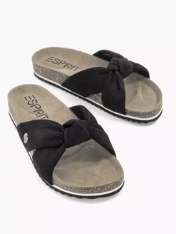 ESPRIT Zwarte Slipper Knoop -Beroemde Schoenen Winkel 2191981 H5