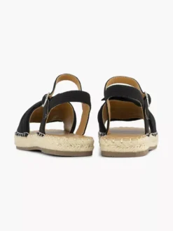 Zwarte Sandaal Knoop -Beroemde Schoenen Winkel 2192808 H4