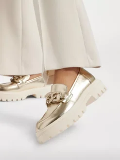 Gouden Metallic Chunky Loafer -Beroemde Schoenen Winkel 2193765 H10