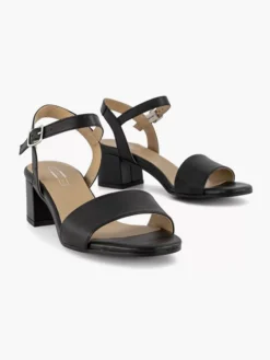 Zwarte Leren Sandalette -Beroemde Schoenen Winkel 2201260 H5