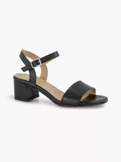Zwarte Leren Sandalette -Beroemde Schoenen Winkel 2201260 H6