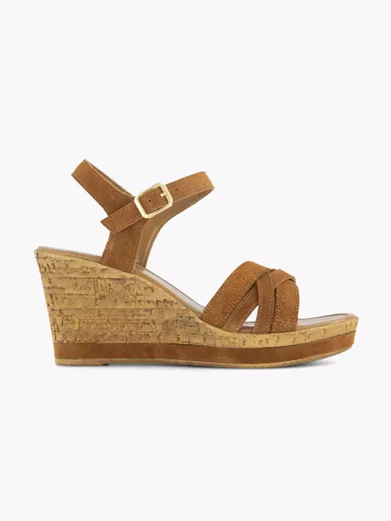 Cognac Sandalette Sleehak 1 Cognac Sandalette Sleehak