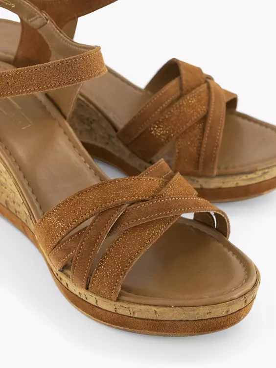 Cognac Sandalette Sleehak 5 Cognac Sandalette Sleehak - Afbeelding 5