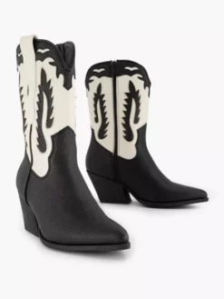 Zwart/ Witte Cowboy Laars -Beroemde Schoenen Winkel 2203453 H5
