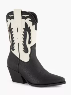 Zwart/ Witte Cowboy Laars -Beroemde Schoenen Winkel 2203453 H6