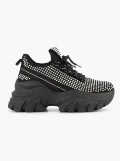 Zwarte Chunky Sneaker Steentjes