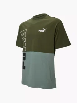 Groene Puma Power Colorblock Tee -Beroemde Schoenen Winkel 2213645 H6