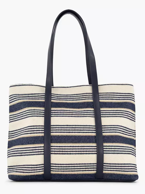 Blauw/ Witte Strandtas 3 Blauw/ Witte Strandtas - Afbeelding 3