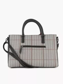 Zwart/ Witte Ruiten Schoudertas -Beroemde Schoenen Winkel 2221542 H3