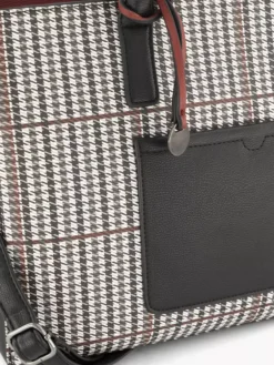 Zwart/ Witte Ruiten Schoudertas -Beroemde Schoenen Winkel 2221542 H4