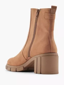 Lichtbruine Chunky Enkellaars Hak -Beroemde Schoenen Winkel 2223685 H3