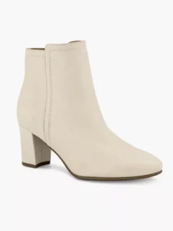 Creme Leren Enkellaars -Beroemde Schoenen Winkel 2225701 H6