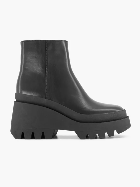 Zwarte Platform Enkellaars 1 Zwarte Platform Enkellaars