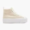 Beige Platform Hoge Sneaker Teddy