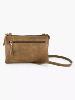 Beige Leren Schoudertas